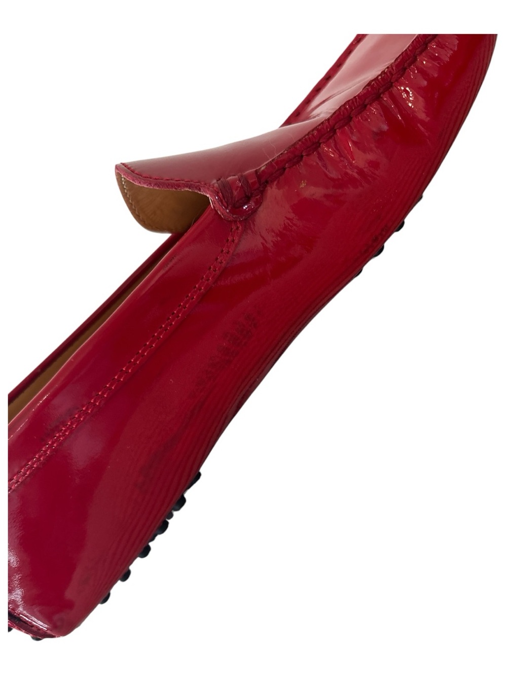 Tod's for Ferrari Gommino Red Patent Leather Driving Moccasins for Women - Picture 9 of 12
